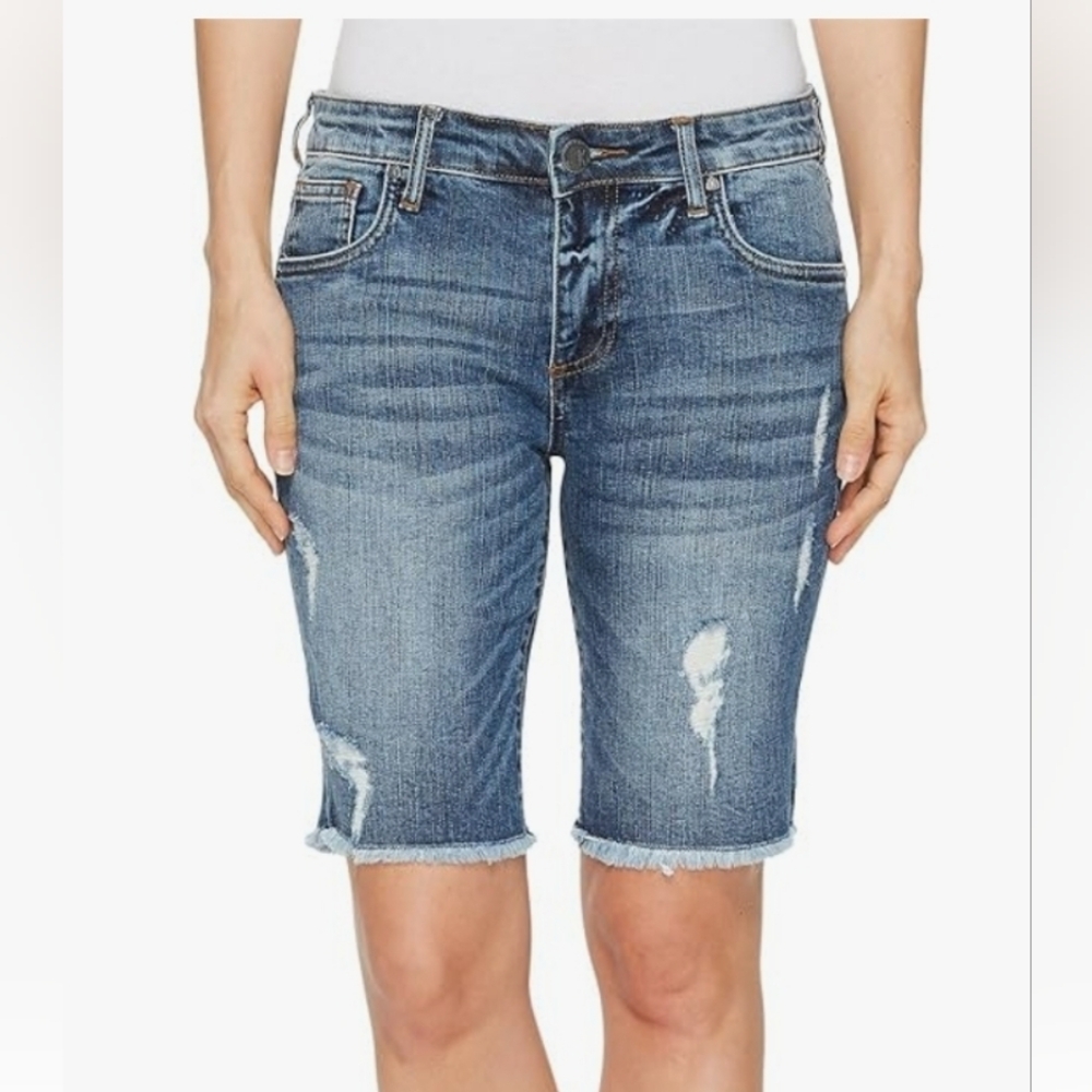 Kut from the Kloth Sophie Bermuda Distressed Jean Shorts NWT